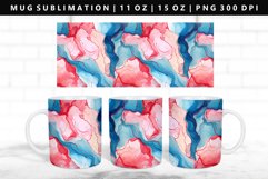 Alcohol Ink 11oz, 15oz Mug Sublimation | Mug Wrap PNG Product Image 1