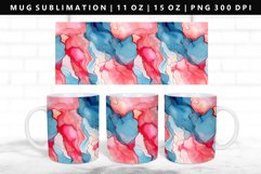 Alcohol Ink 11oz, 15oz Mug Sublimation | Mug Wrap PNG Product Image 1