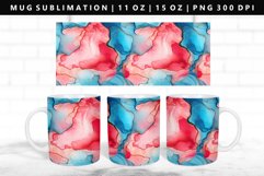 Alcohol Ink 11oz, 15oz Mug Sublimation | Mug Wrap PNG Product Image 1