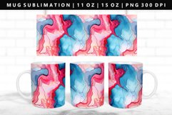 Alcohol Ink 11oz, 15oz Mug Sublimation | Mug Wrap PNG Product Image 1