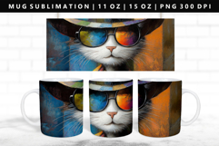 Cats 11oz, 15oz Mug Sublimation | Mug Wrap PNG Product Image 1