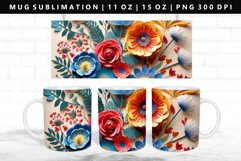 Flower 11oz, 15oz Mug Sublimation | Mug Wrap PNG Product Image 1