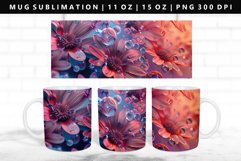 Flower 11oz, 15oz Mug Sublimation | Mug Wrap PNG Product Image 1