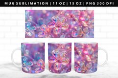 Flower 11oz, 15oz Mug Sublimation | Mug Wrap PNG Product Image 1