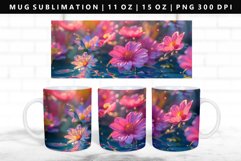 Flower 11oz, 15oz Mug Sublimation | Mug Wrap PNG Product Image 1