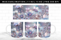 Flower 11oz, 15oz Mug Sublimation | Mug Wrap PNG Product Image 1