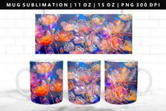 Flower 11oz, 15oz Mug Sublimation | Mug Wrap PNG Product Image 1