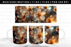 Flower 11oz, 15oz Mug Sublimation | Mug Wrap PNG Product Image 1