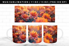Flower 11oz, 15oz Mug Sublimation | Mug Wrap PNG Product Image 1