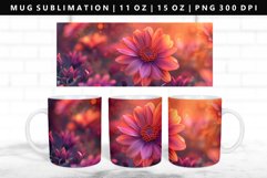 Flower 11oz, 15oz Mug Sublimation | Mug Wrap PNG Product Image 1
