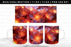 Flower 11oz, 15oz Mug Sublimation | Mug Wrap PNG Product Image 1