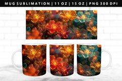 Flower 11oz, 15oz Mug Sublimation | Mug Wrap PNG Product Image 1