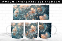 Flower 11oz, 15oz Mug Sublimation | Mug Wrap PNG Product Image 1