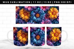 Flower 11oz, 15oz Mug Sublimation | Mug Wrap PNG Product Image 1