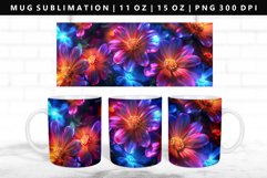 Flower 11oz, 15oz Mug Sublimation | Mug Wrap PNG Product Image 1
