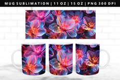 Flower 11oz, 15oz Mug Sublimation | Mug Wrap PNG Product Image 1