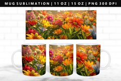 Flower 11oz, 15oz Mug Sublimation | Mug Wrap PNG Product Image 1