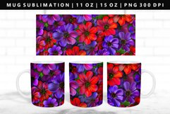 Flower 11oz, 15oz Mug Sublimation | Mug Wrap PNG Product Image 1