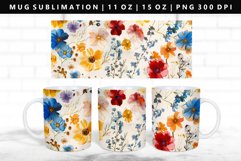 Flower 11oz, 15oz Mug Sublimation | Mug Wrap PNG Product Image 1