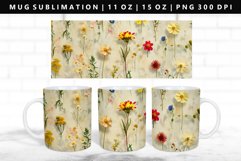 Flower 11oz, 15oz Mug Sublimation | Mug Wrap PNG Product Image 1