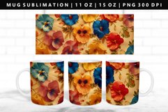 Flower 11oz, 15oz Mug Sublimation | Mug Wrap PNG Product Image 1