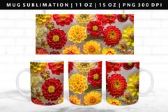 Flower 11oz, 15oz Mug Sublimation | Mug Wrap PNG Product Image 1