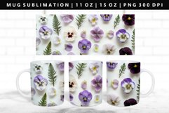Flower 11oz, 15oz Mug Sublimation | Mug Wrap PNG Product Image 1