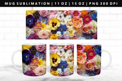 Flower 11oz, 15oz Mug Sublimation | Mug Wrap PNG Product Image 1