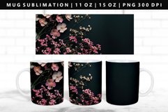 Flower 11oz, 15oz Mug Sublimation | Mug Wrap PNG Product Image 1
