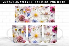 Flower 11oz, 15oz Mug Sublimation | Mug Wrap PNG Product Image 1