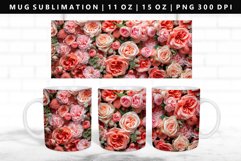 Flower 11oz, 15oz Mug Sublimation | Mug Wrap PNG Product Image 1