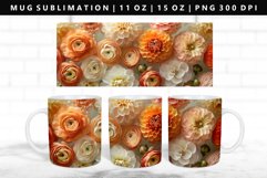 Flower 11oz, 15oz Mug Sublimation | Mug Wrap PNG Product Image 1