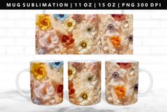 Flower 11oz, 15oz Mug Sublimation | Mug Wrap PNG Product Image 1
