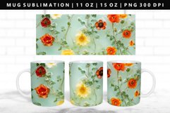 Flower 11oz, 15oz Mug Sublimation | Mug Wrap PNG Product Image 1