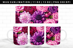 Flower 11oz, 15oz Mug Sublimation | Mug Wrap PNG Product Image 1