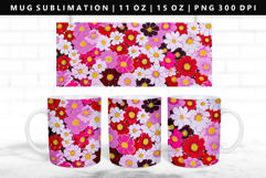 Flower 11oz, 15oz Mug Sublimation | Mug Wrap PNG Product Image 1