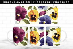 Flower 11oz, 15oz Mug Sublimation | Mug Wrap PNG Product Image 1