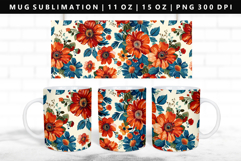 Flower 11oz, 15oz Mug Sublimation | Mug Wrap PNG Product Image 1