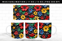 Flower 11oz, 15oz Mug Sublimation | Mug Wrap PNG Product Image 1