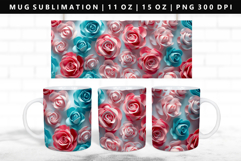 Flower 11oz, 15oz Mug Sublimation | Mug Wrap PNG Product Image 1