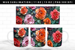 Flower 11oz, 15oz Mug Sublimation | Mug Wrap PNG Product Image 1