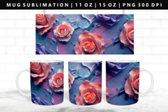 Flower 11oz, 15oz Mug Sublimation | Mug Wrap PNG Product Image 1