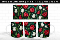 Flower 11oz, 15oz Mug Sublimation | Mug Wrap PNG Product Image 1