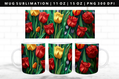 Flower 11oz, 15oz Mug Sublimation | Mug Wrap PNG Product Image 1