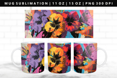 Flower 11oz, 15oz Mug Sublimation | Mug Wrap PNG Product Image 1