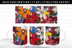 Flower 11oz, 15oz Mug Sublimation | Mug Wrap PNG Product Image 1