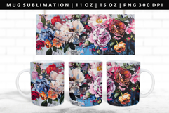 Flower 11oz, 15oz Mug Sublimation | Mug Wrap PNG Product Image 1