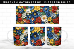 Flower 11oz, 15oz Mug Sublimation | Mug Wrap PNG Product Image 1
