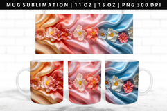 Flower 11oz, 15oz Mug Sublimation | Mug Wrap PNG Product Image 1