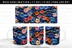 Flower 11oz, 15oz Mug Sublimation | Mug Wrap PNG Product Image 1